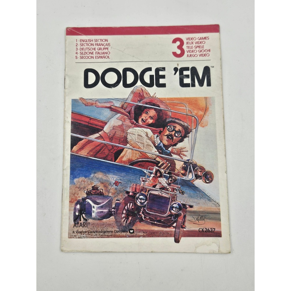 Vintage 1980 Atari 2600 Dodge 'Em Game Manual Instruction Booklet CX2637